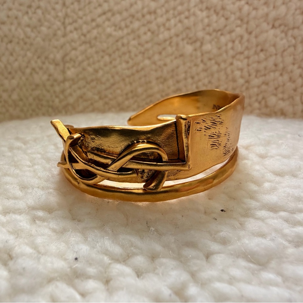 ✨Yves Saint Laurent YSL Cuff Bracelet Gold Tone✨ - Picture 8 of 14